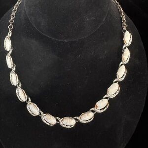 Vintage Silver-tone White Shell Necklace